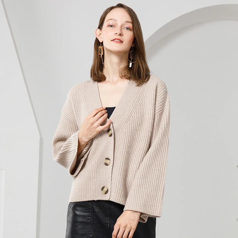 Cashmere sweater women  cardigan for winter loose cardigan angora long sleeve sweater for ladies