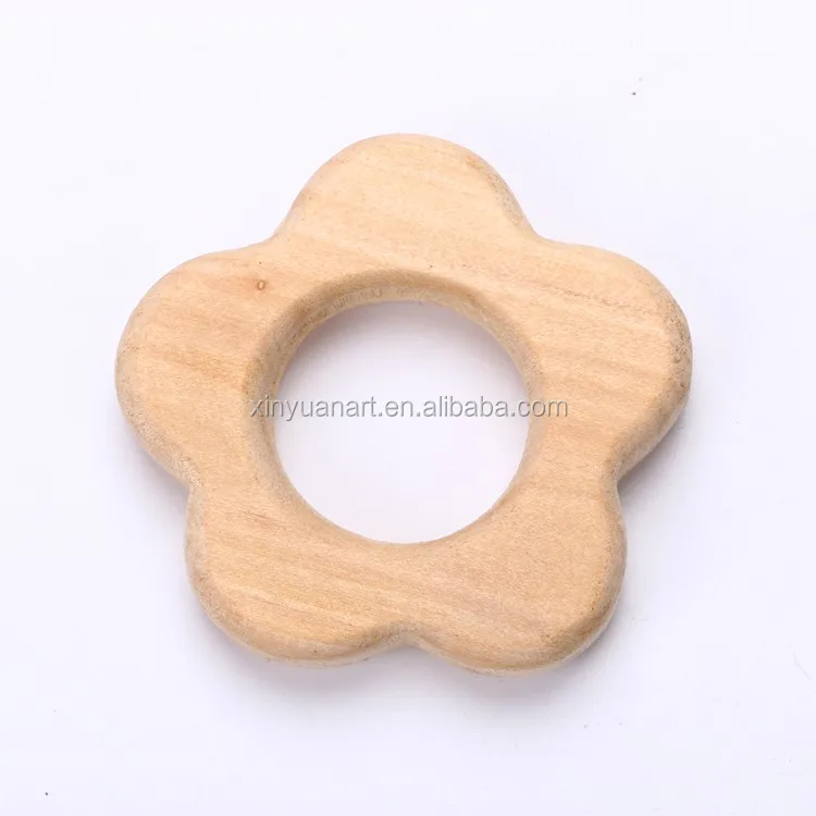 85mm best polished Natural Beech Wood Bird Ring Teether Toy , Animal teether chewable toy