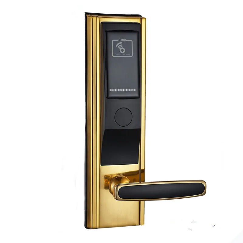 Temic 5557 & 13.56mhz Card key with Free software electronic hotel key card handle door locks