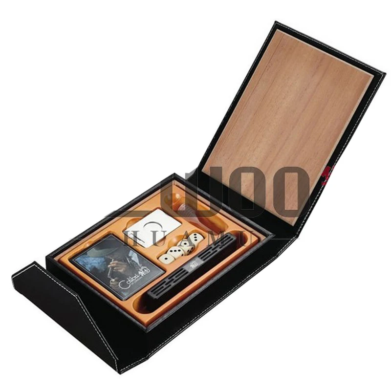 Креативная кожаная коробка для сигар, кедровая игровая коробка для казино с курительными аксессуарами, коробки для сигар, оптовая продажа для путешествий