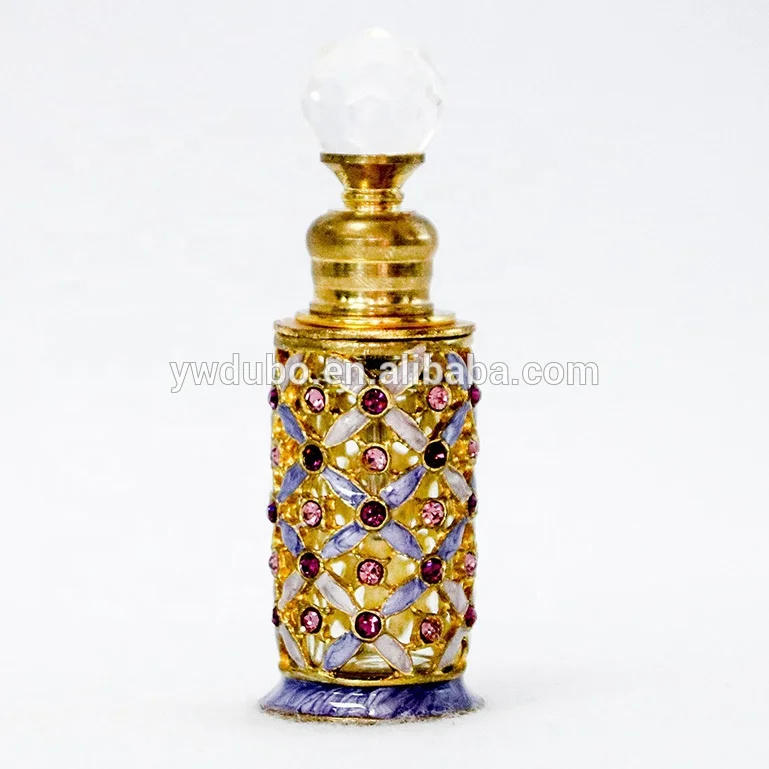 8ml Antiqued Metal Outer Perfume Bottle Copper Cap Stainless Bar Tube Glass Essential Oil Refillable Attar Bottles#51212/51322