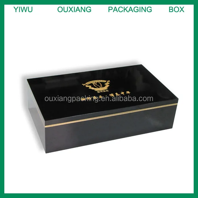high gloss piano black lacquer finish wooden perfume box