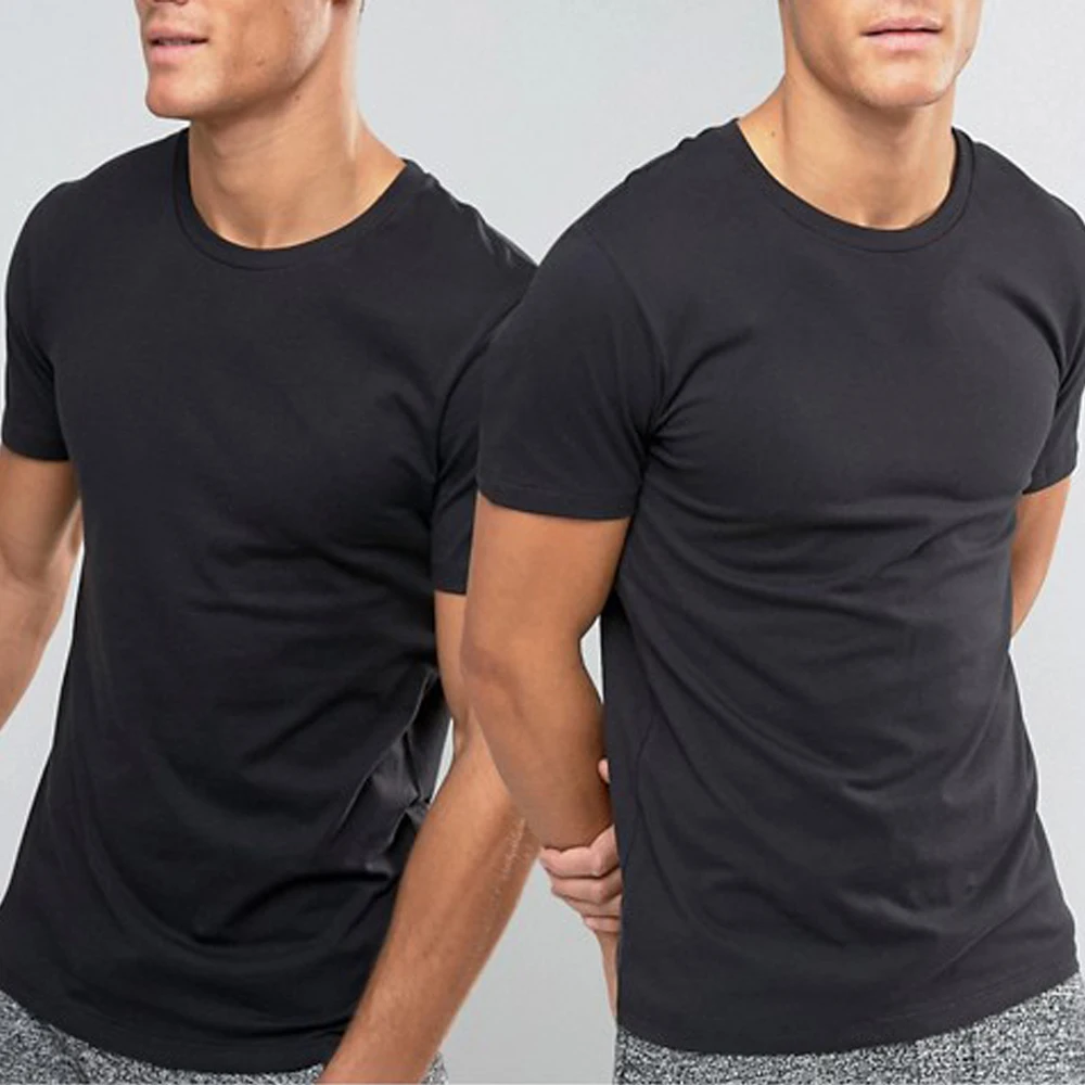 Yanlu Manufacturer 95% Cotton 5% Spandex Black Slim Fit T Shirt Causal Man Tshirt Printing Custom T Shirt