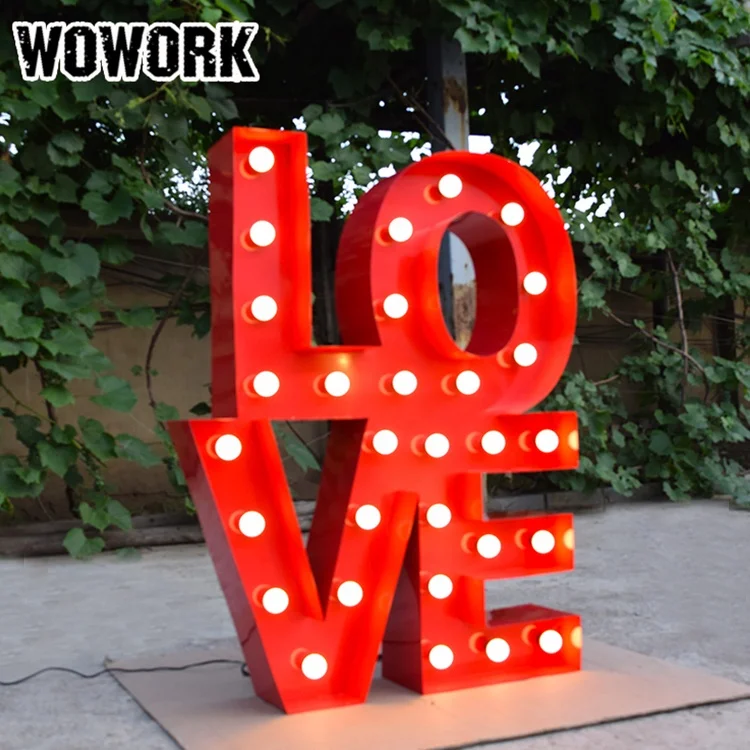  Wowork водонепроницаемый напольный изготовленный на заказ металл ремесел шатер освещение для светодиодных букв вывеска бара украшения