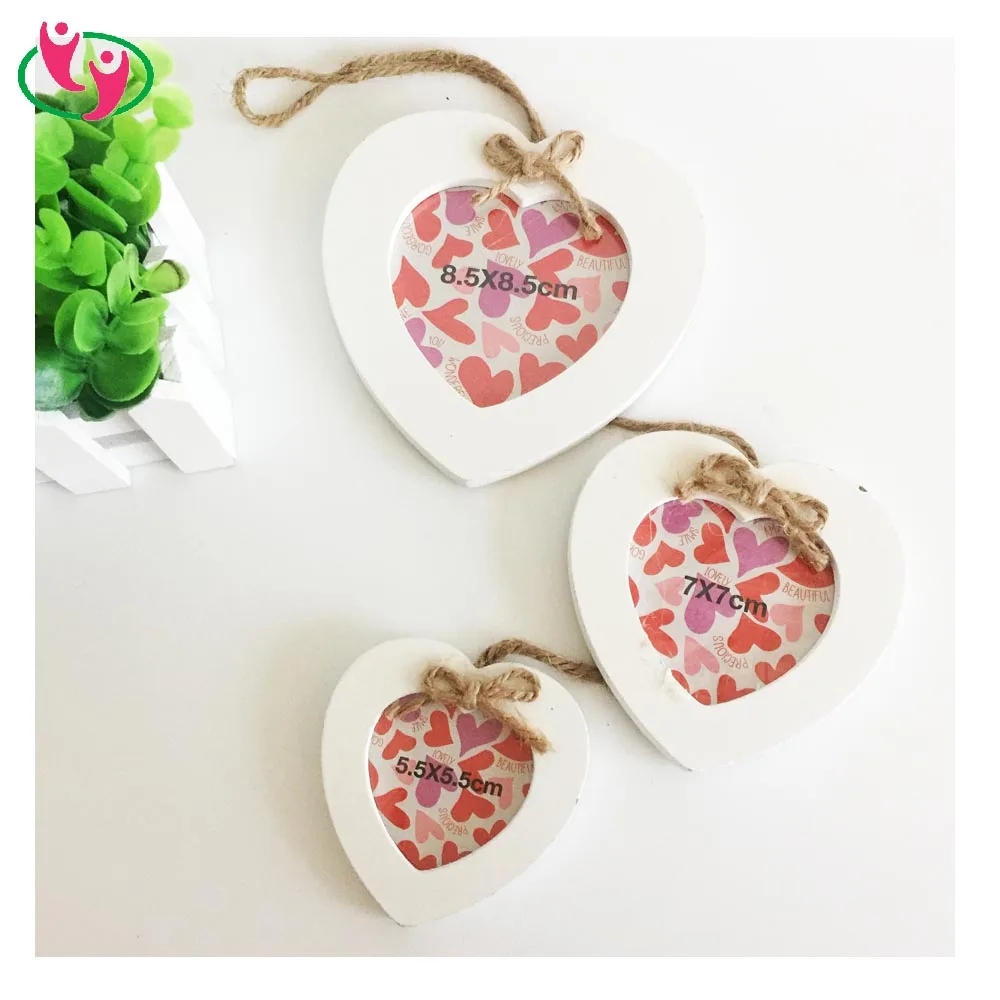 Novelty Heart Shaped Hanging Wood Photo Frame