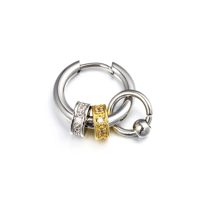 Craft Wolf Jewelry Findings Earring Posts Stainless Steel Gold Diamond  Love Hoop Earrings Fashionable