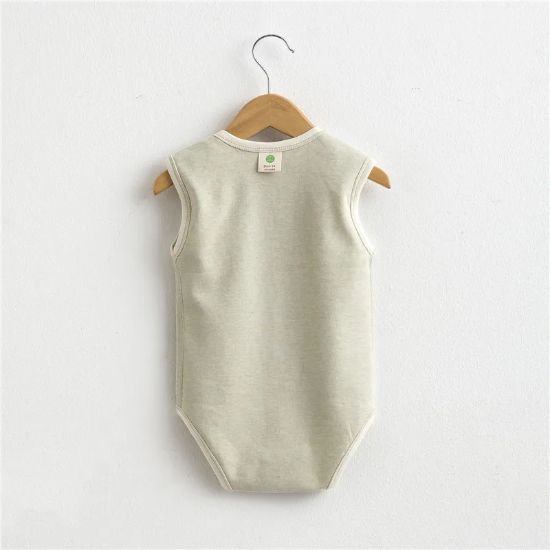 Cheap organic cotton sleeveless infant clothing rompers wholesale baby clothes 0-3 months