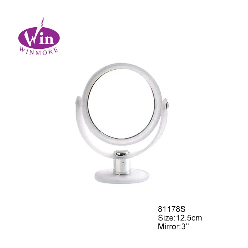 plastic frame  double sides table stand mirror / desktop mirror one side magnifying