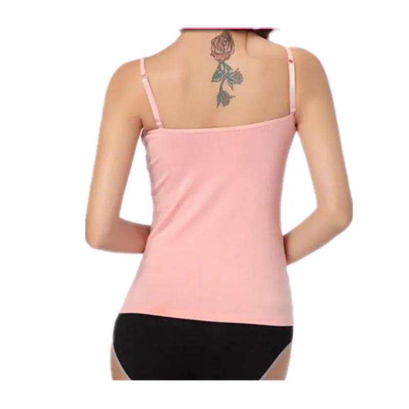 Women Cami Tops V Neck Sleeveless Stretchy Tight Vest Shirt Padded Bra Camisole Straps Push Up Vest Tank Tops Underwear women