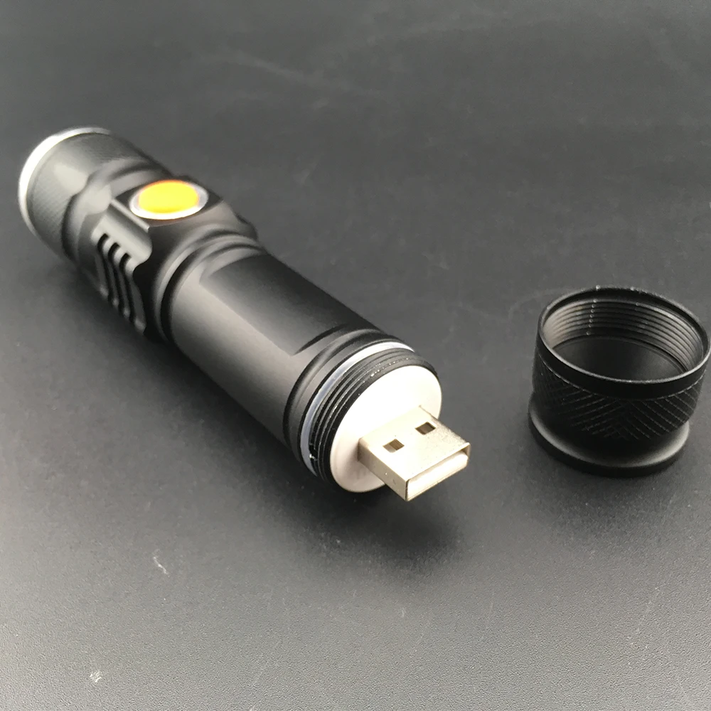 500 lumens Waterproof LED Torch Light Mini USB Rechargeable Zoomable T6 Flashlight