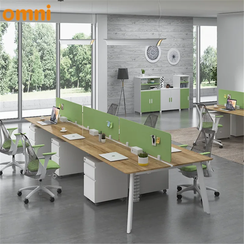 Wholesale stylish modular office furniture cluster workstation desks for 6 people