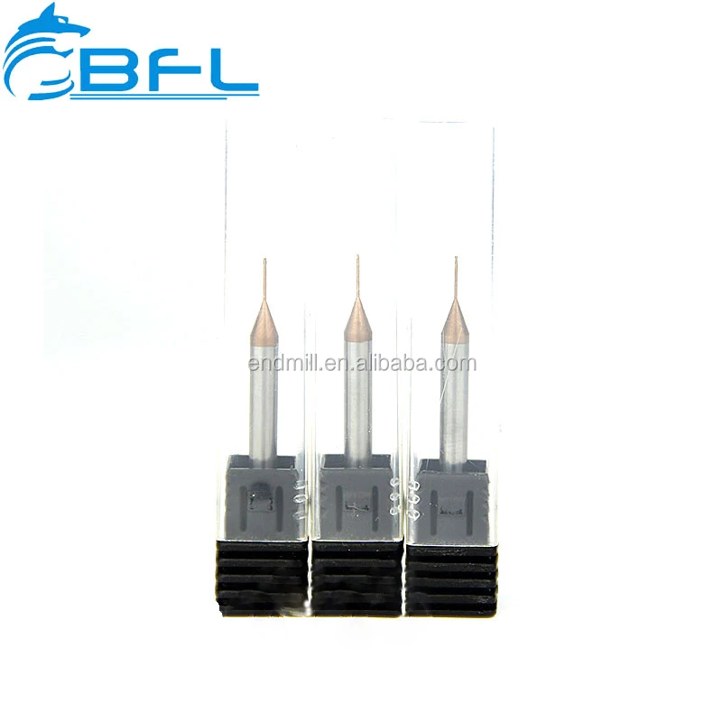BFL Micro End Mill Type,Cutters Top Size 0.3mm to 1.00 mm with 3.175 mm Shank