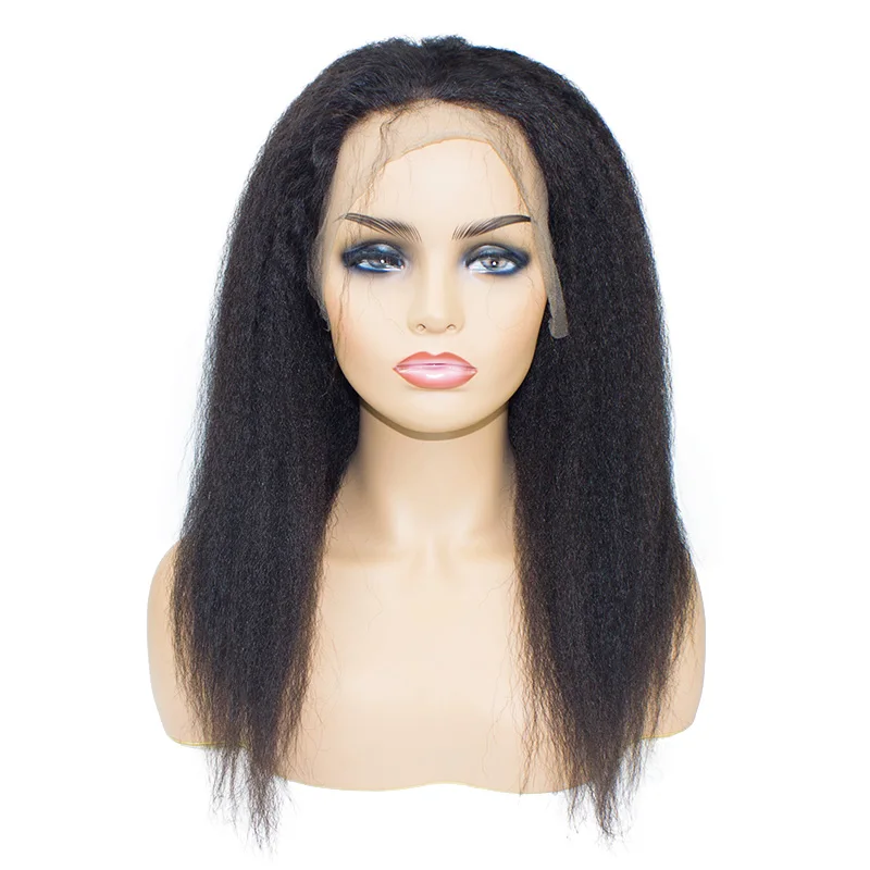
Black women classic style Moreinhair 100% virgin human kinky straight full lace human hair wig by dropshipping factory price 