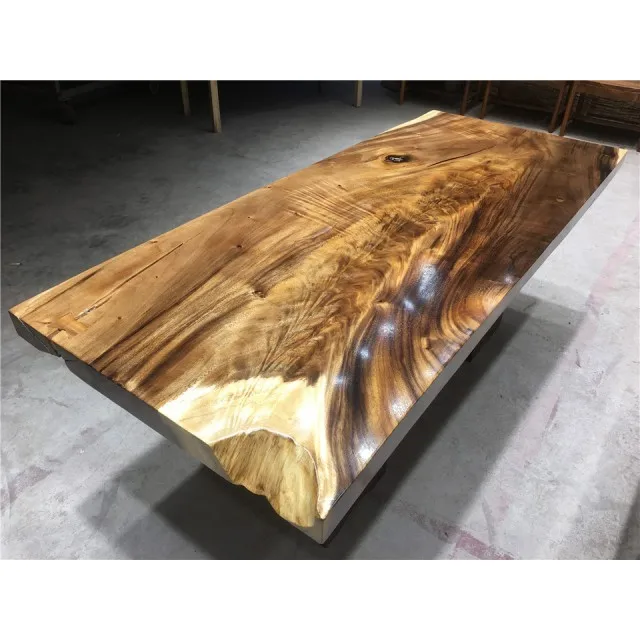 
Factory Price Long Whole Piece Tree Log Walnut Wood Slab Table Top For Dining Table Furniture 