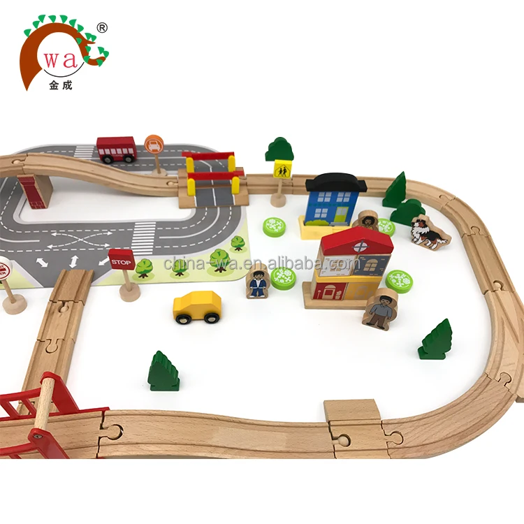 Wooden Model Railway Toy Train Set