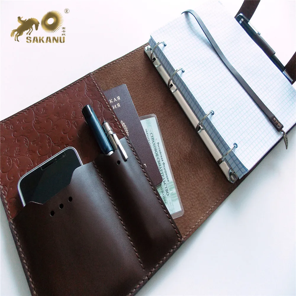 A5 Ring Binder Notebook Custom  leather  journal  Personalized Notebook