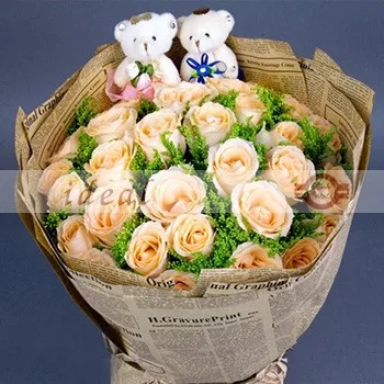 
52X75cm bestselling wholesale vintage black newspaper paper for wrapping flower 