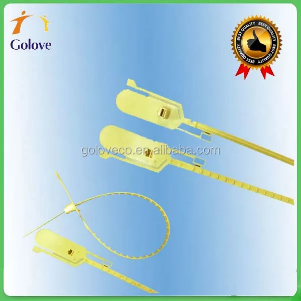 Yellow plastic security seal lock with Serial number