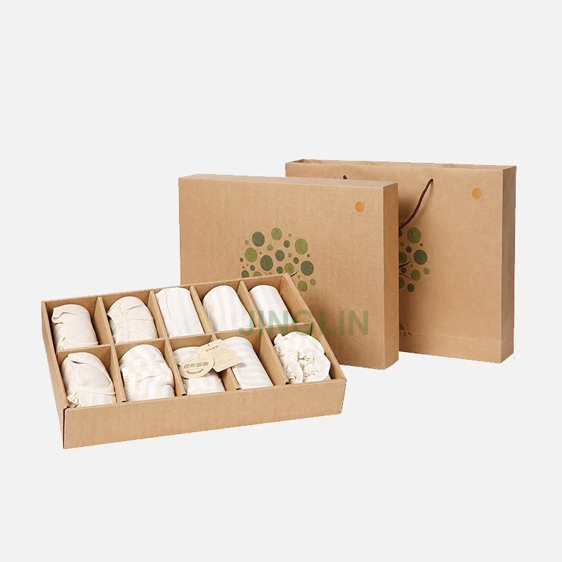 China Factory Wholesale Cheap Price Kraft Cardboard Gift Paper Box for Baby Shower/Clothes/Bed Sheet/Dolls Toys with Handle Bag