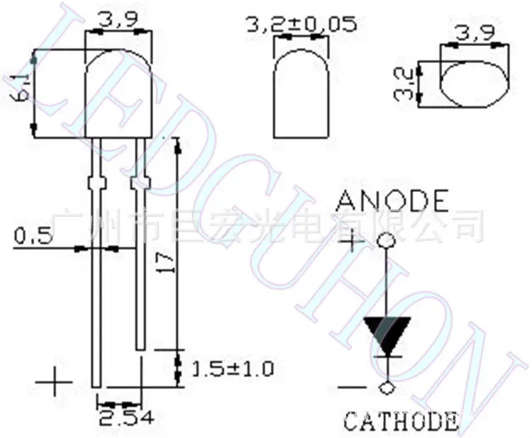 wholesale 3mm oval led didoe/led factory make 3mm blue color oval led chip