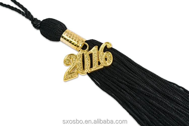 zinc alloy custom year charms 2017 single color graduation cap tassel for wholesale