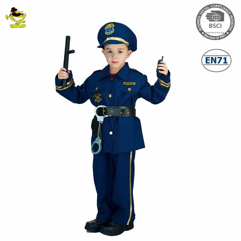 Полицейский костюм для детей на Хэллоуин, косплей, карьерный костюм, крутая Униформа полицейского для мальчиков