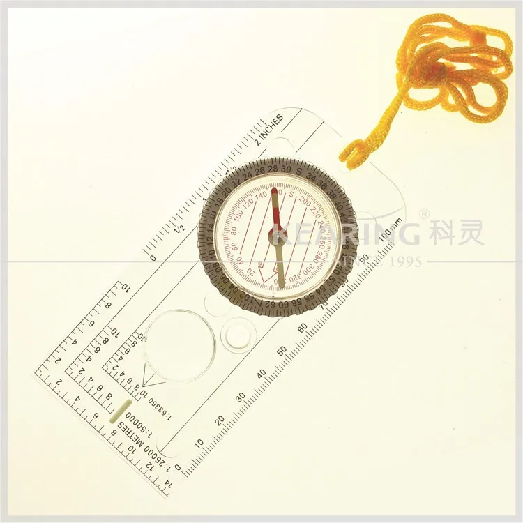 
Transparent Navigational Compass on Topographical Map, Needle Pointing to Magnetic North # KMC-1 <span style=