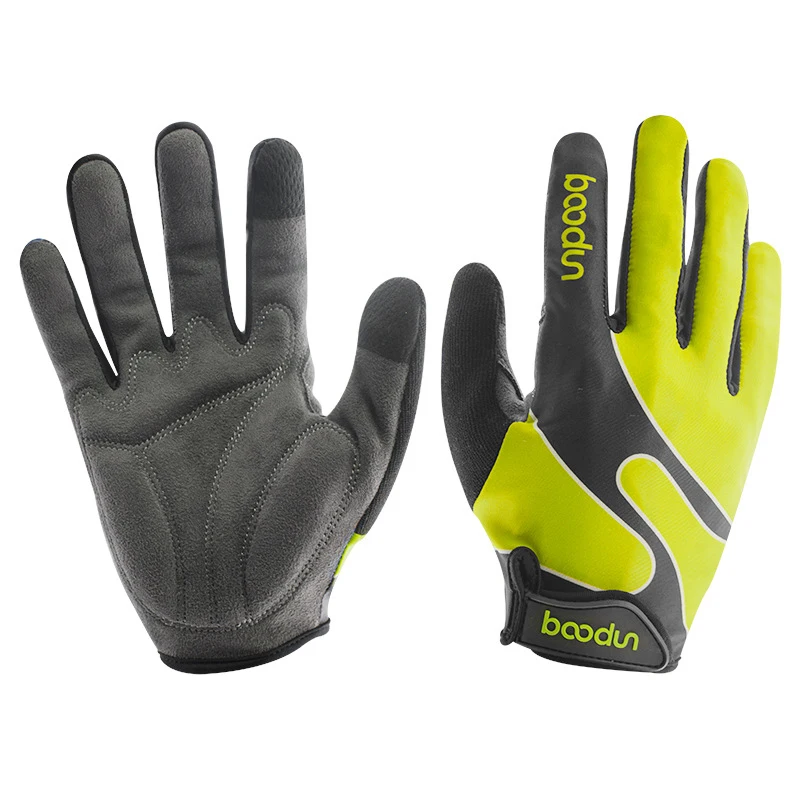Yellow Boodun Mens/Women Cycling Gloves Touch Screen Riding Motorcycle Gloves Autumn