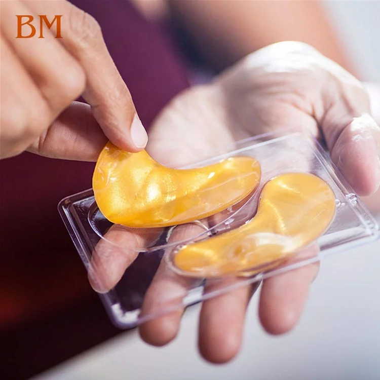 High Quality Reduce Dark Circles, Puffiness, Wrinkles 24K Gold Eye Mask Powder Crystal Gel Collagen Eye Pads