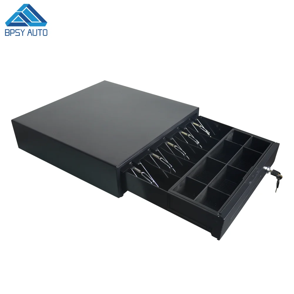 POS Cash Drawer Box 410 5 Bill 8 Coin Adjustable Coin Trays Auto Manual Open Key-lock RJ11 for POS Printer