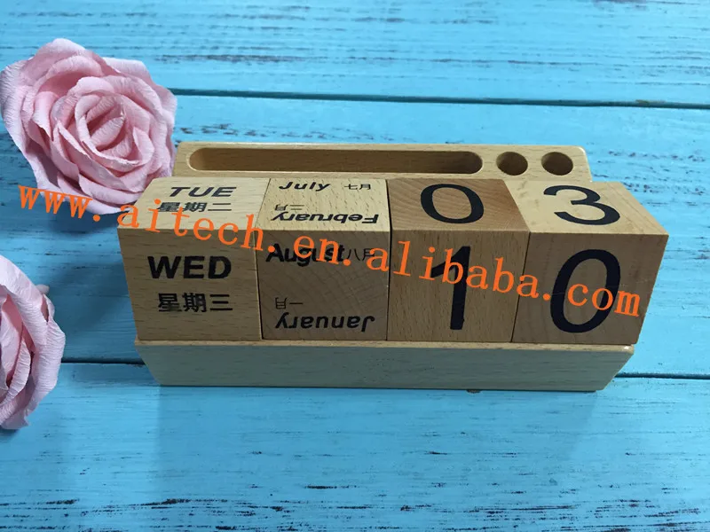 
Multi-functional Wooden Office Desk Pen Phone Holder ,Wood Calendar Holder Office Accessories 