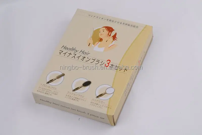 professional japanese hair brush with mirror set nylon bristle hair comb hair brush wholesale