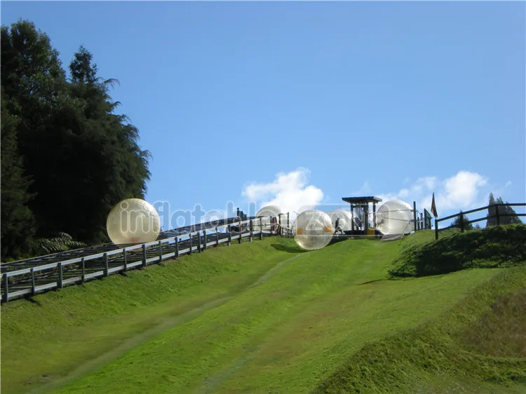 Person inside inflatable walking ball, Inflatable grass human zorb balls for zorb ramp