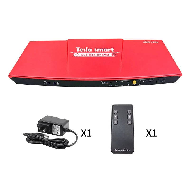 TESmart New 2 port USB HDMI KVM Switch support dual monitors and extra USB 2.0 devices