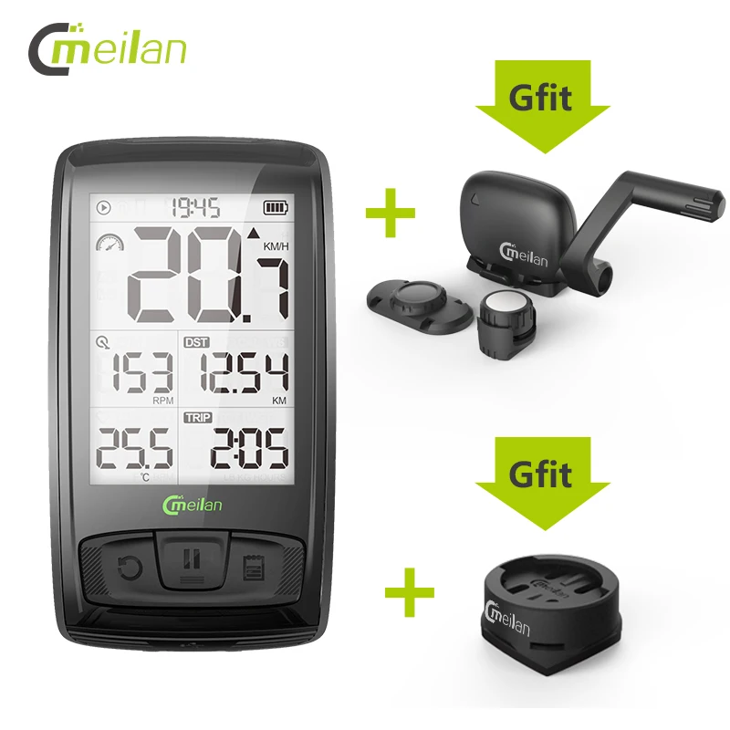 Большой экран Meilan M4 с LML, велосипедный компьютер с зеркальной поверхностью, BT 4,0, беспроводной цифровой спидометр для велоспорта