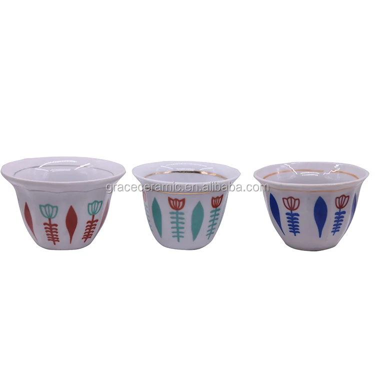 12pcs Package Wholesale porcelain arabic coffee cup ceramic coffee cup without handle