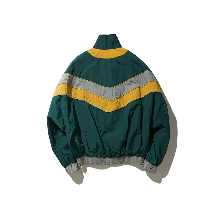 OEM custom streetwear mens big vintage pullover zip up nylon jacket high quality Retro Cheap windbreaker