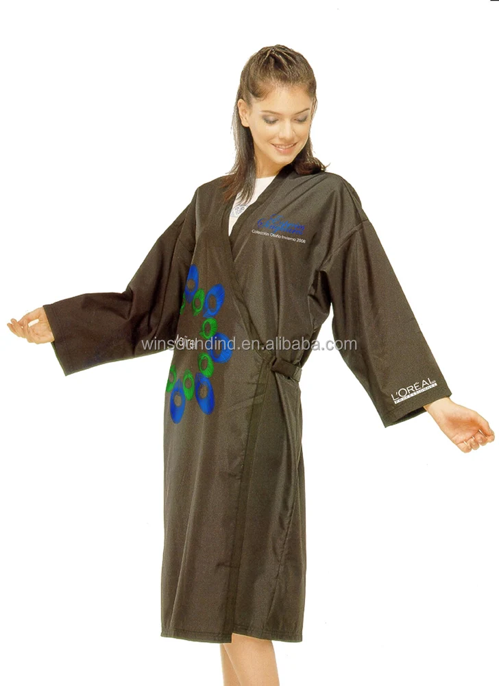 High Quality Nylon Polyester Salon Robes Kimono Gown Smock