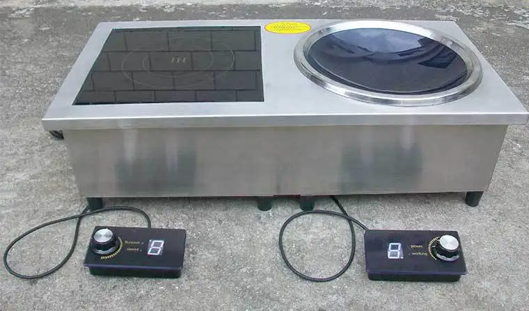
5000w Drop-in induction range cooker with flat and wok hobs Induction Cooktop 