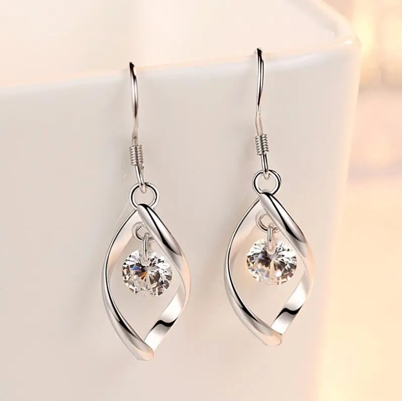 Hot Selling Zircon Earring Sterling Silver Plated New Korea Style Ear Hook Fashion Jewelry