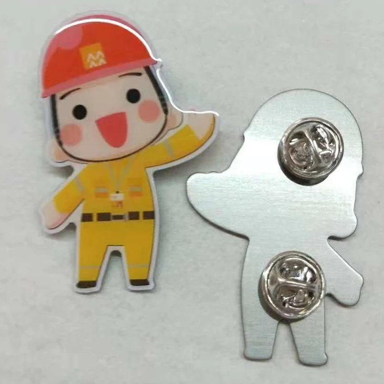 Wholesale Cheap Badge Custom metal printed pins badges with epoxy