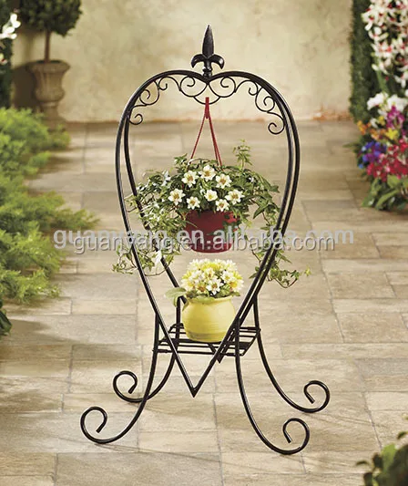 Hanging Basket Plant Stand Unique Fleur-de-lis Metal Outdoor Plant and Decoration Home Decor | Garden Decor Iron Carton Box