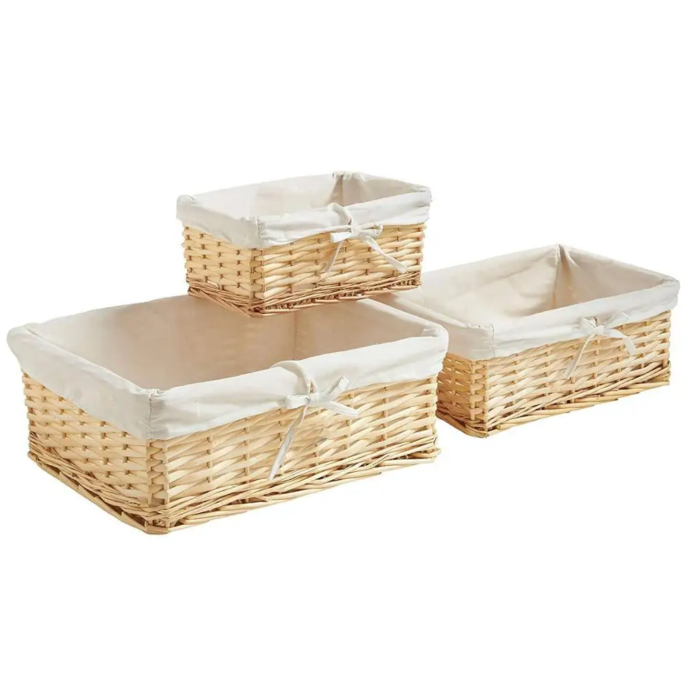 Корзины для туалетных принадлежностей из ивы, корзина с переплетением, Экологически чистая Корзина из ротанга для ванной комнаты