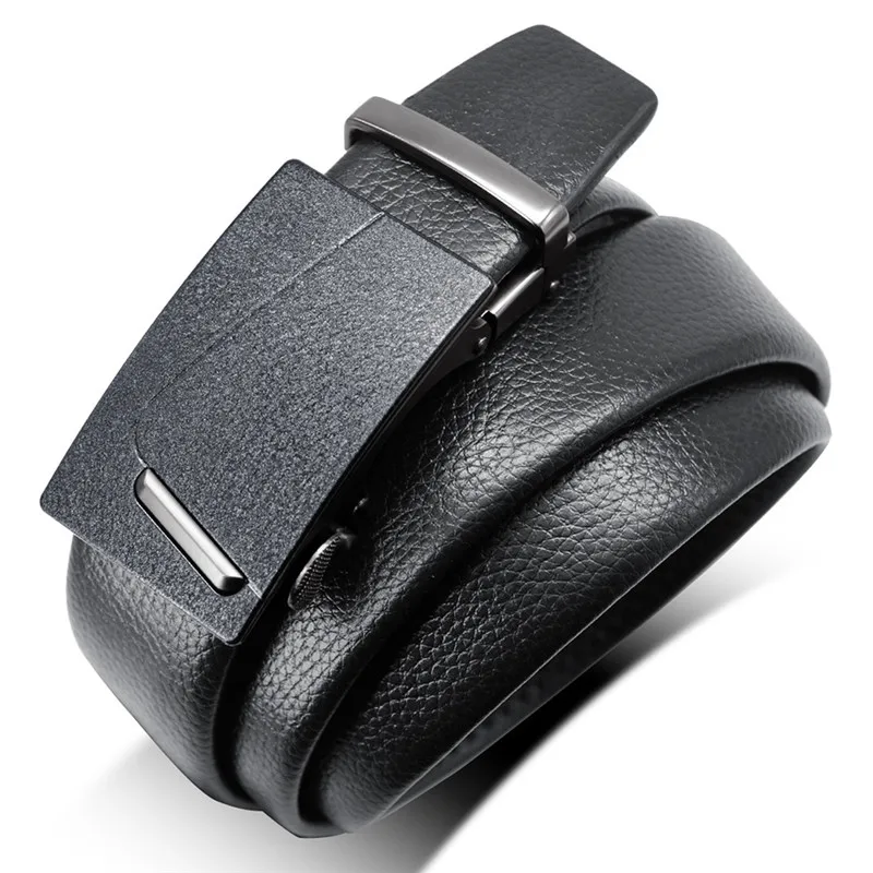 Ремень LQbelt мужской с автоматической пряжкой, заводской ремень из искусственной кожи и микрофибры