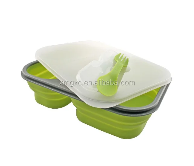 BPA Free Eco Friendly Silicone Collapsible School Lunch Boxes