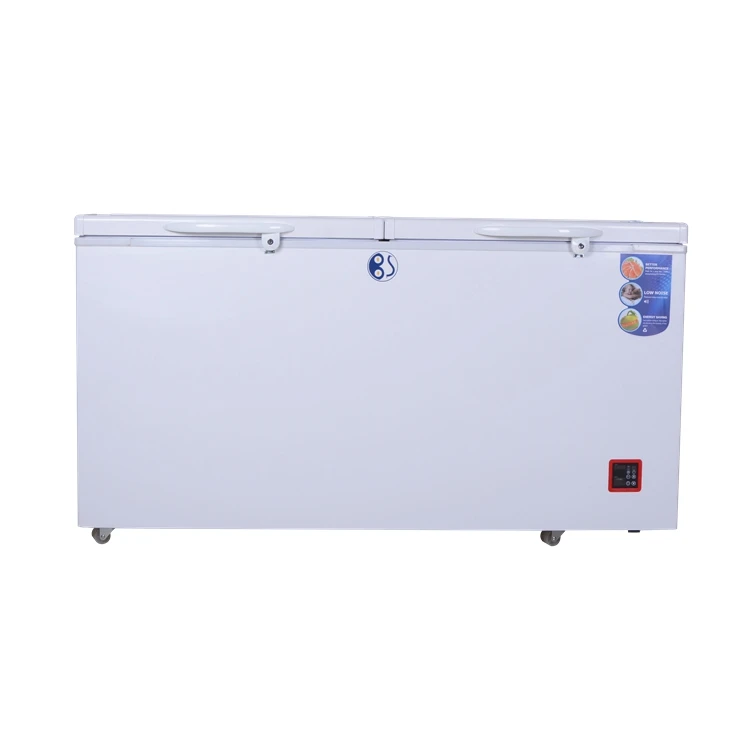 384L 12V 24V solar deep freezer dc chest freezer with 110mm PU foaming