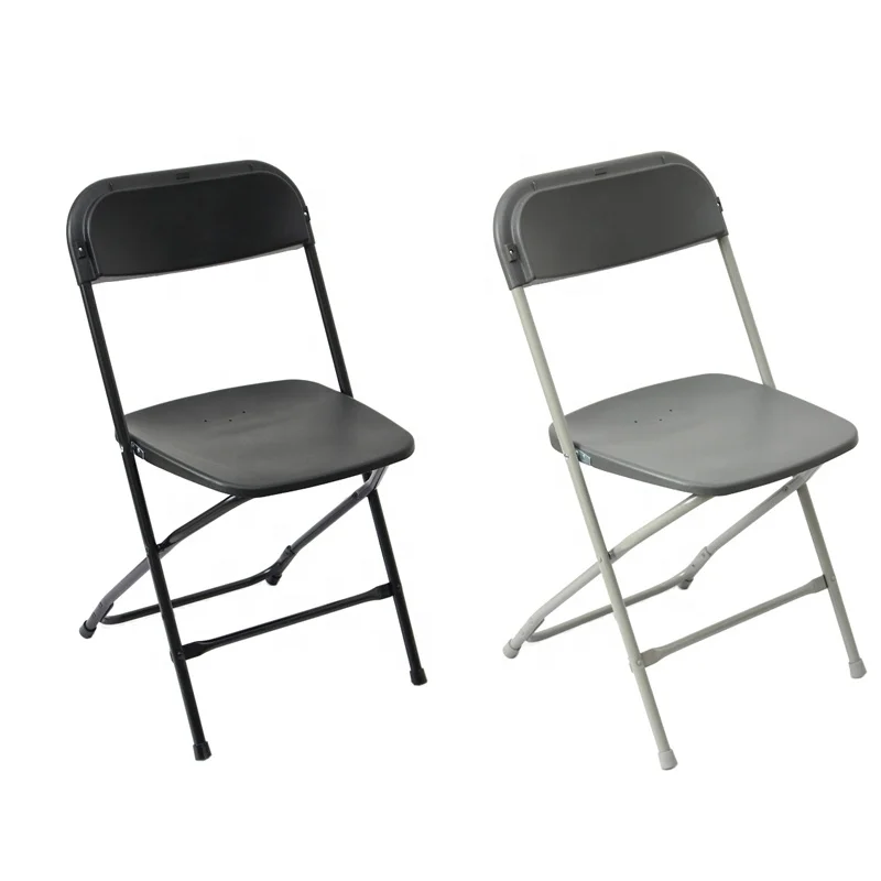 2-Pack Black Plastic Concert Folding Chair Commercial Quality Stackable Outdoor Event Wedding Party Chairs