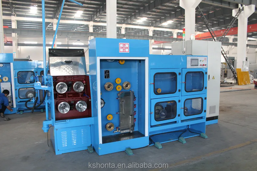 Fine Wire copper wire Drawing Machine with  Online Annealer + Auto Double Spooler winding machine