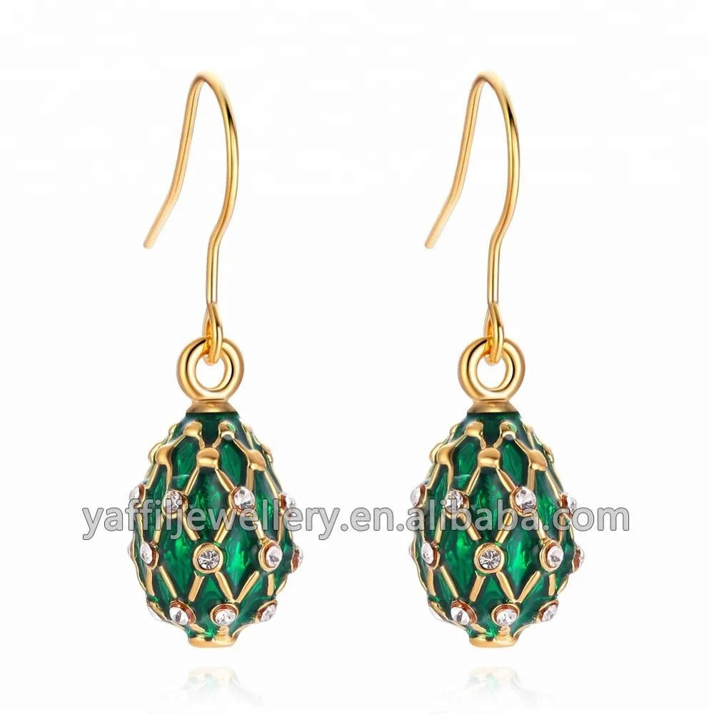 Enamel Egg Pendant Earring,Easter Egg Charm Earrings,faberge egg dangling earring with 925 sterling silver hooks