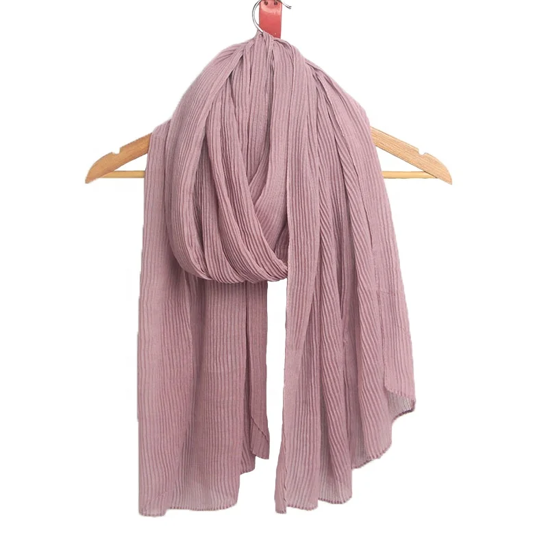 
Wholesale Factory Direct Sales Malaysia Arab Fashion New Women Crinkle Fold Cotton Linen Muslim Hijab Scarf Shawl 